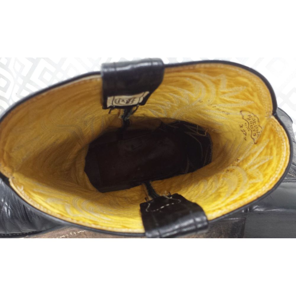 Vtg Nocona Black Leather Western Boots #3277 8.5D - Picture 11 of 13